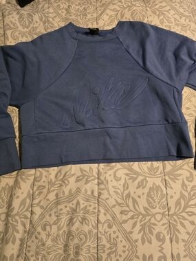 Nike Embossed Crewneck Sweatshirt in Periwinkle Blue